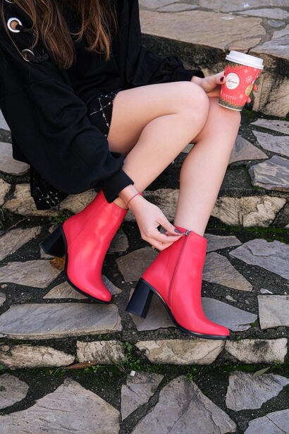 Lily Kırmızı Topuklu Bot