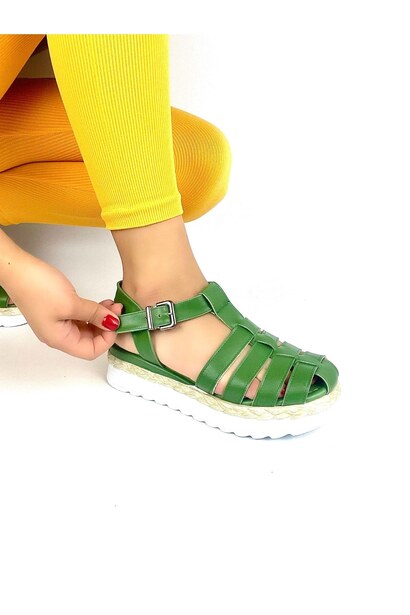 Lonela Yeşil Dolgu Sandalet