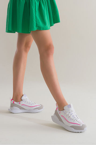 Roxie Beyaz Fuşya Sneakers Spor Ayakkabı