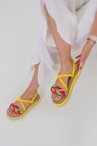 Libby Sarı Halat Sandalet