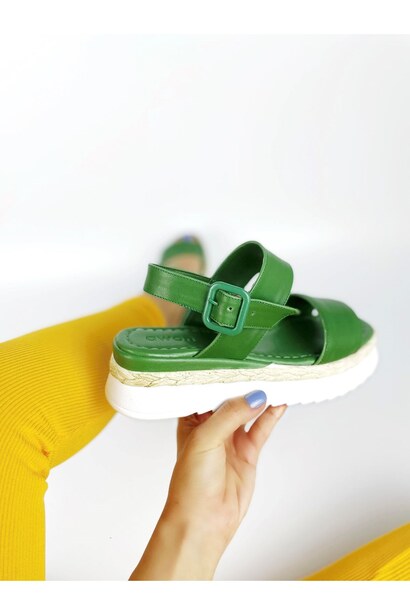 Rosalie Yeşil Dolgu Taban Sandalet
